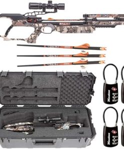 Ravin Crossbows R024 430 FPS Crossbow with SKB iSeries Ultimate Waterproof Wheeled Heavy Duty Hard Case and TSA Locks Travel Bundle (3 Items)