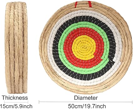 Archery Targets Traditional Solid Straw Round Archery Target Shooting Bow Coloured Rope Target Face Three Layer for Shooting Practice 2 Archery Targets Traditional Solid Straw Round Archery Target Shooting Bow Coloured Rope Target Face Three Layer for Shooting Practice - Image 2