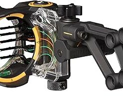 Trophy Ridge React H5 Bow Sight – 5 Pin Sight, Tool Less Windage and Elevation Adustability, 2nd Axis Leveling, Adjustable Click Light